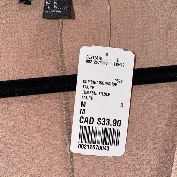 TAUPE DEEP V-NECK JUMPSUIT - Picture 4 of 6